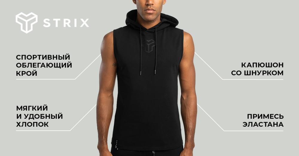 Tílko Essential Hoodie tank black - STRIX