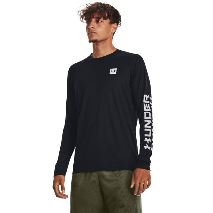 T-shirt Tech Prt Fill LS Black - Under Armour