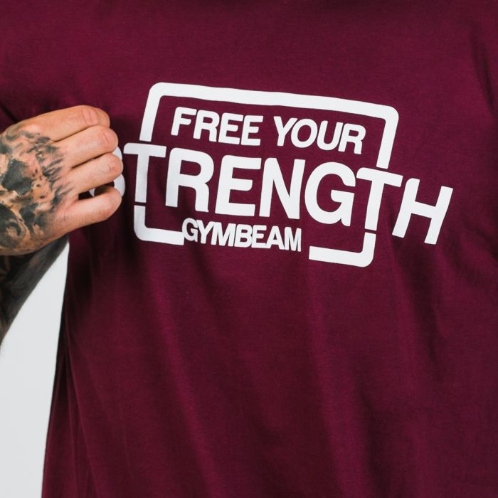 Футболка Free Your Strength Maroon White - GymBeam