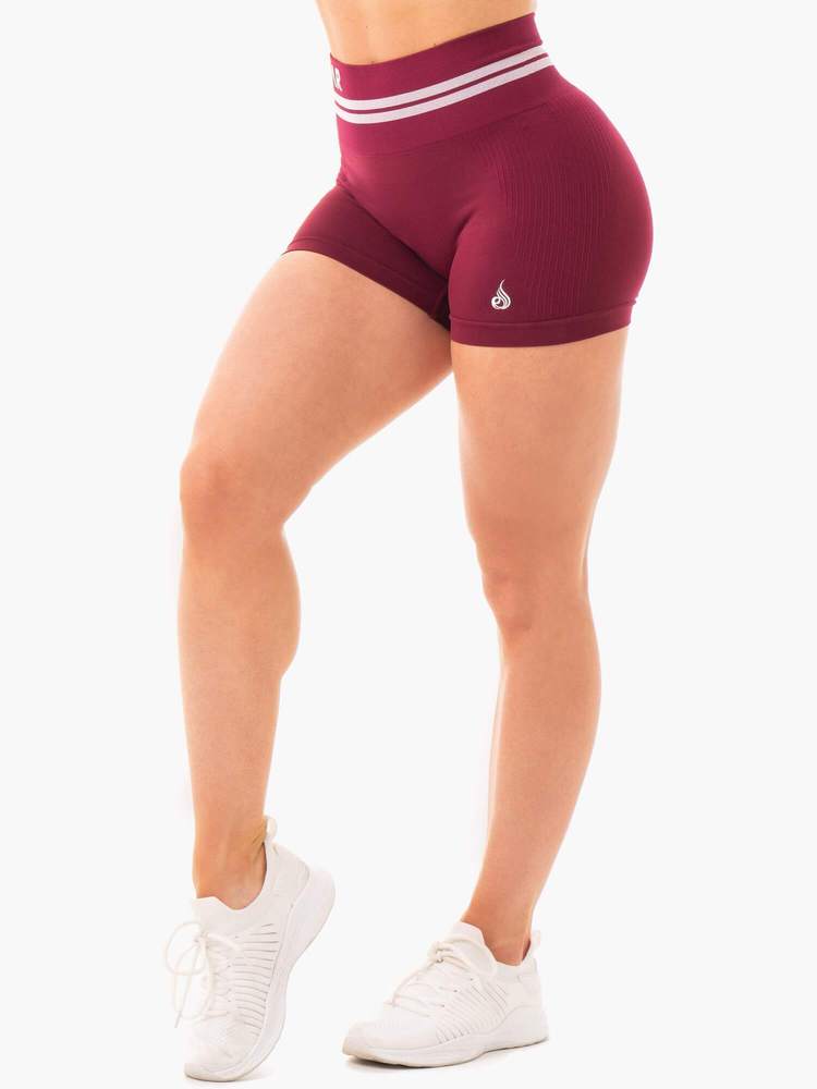 Женские шорты с высокой талией Freestyle Shorts Burgundy - Ryderwear