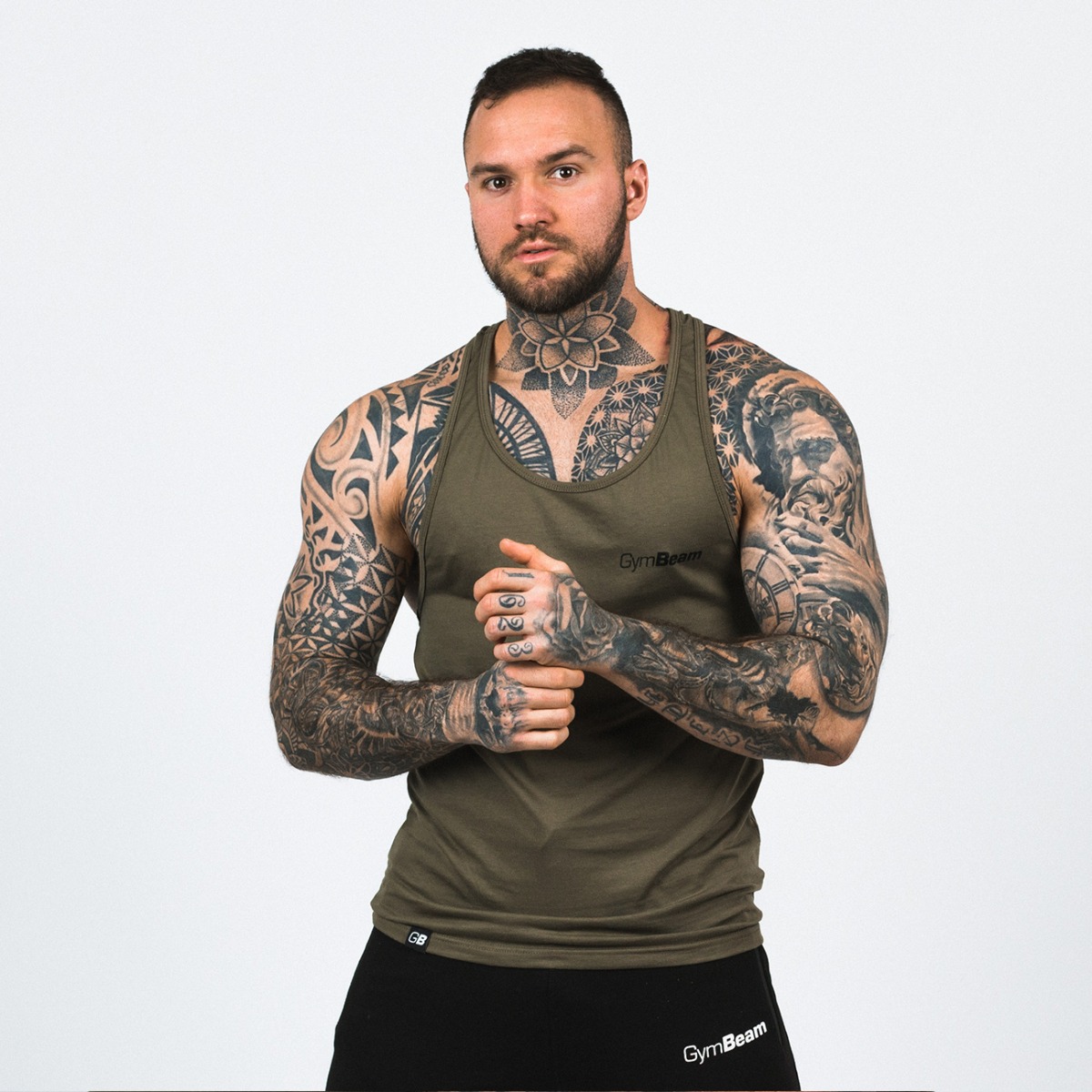 Майка Stringer Tank Top Heather Olive Green - GymBeam